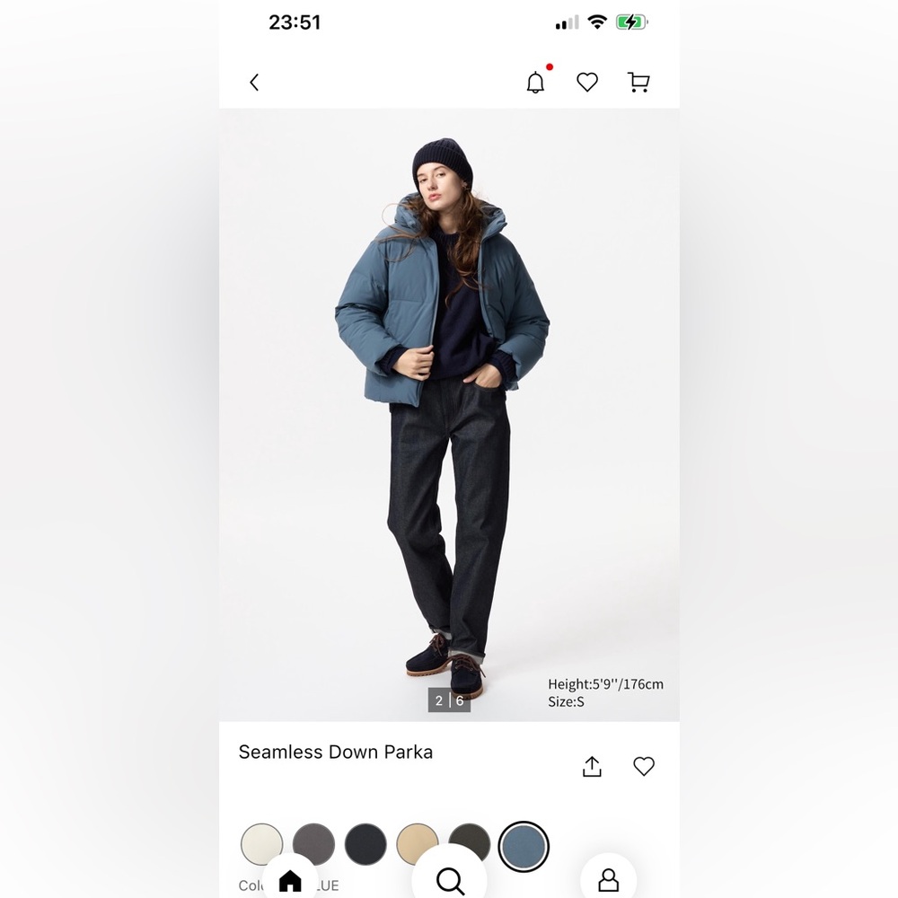 Seamless down parka